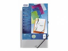 Plastmappe A4 transparent m/3 klap & elastik. 342408