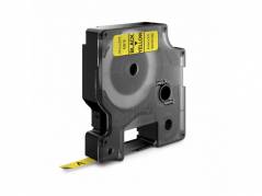 Labeltape DYMO D1 43618 S0720790 6mmx7m sort p&aring; gul