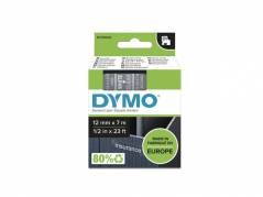 Labeltape DYMO D1 45020 S0720600 12mmx7m hvid p&aring; klar