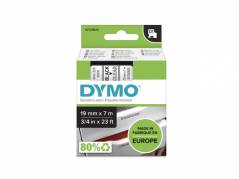 Labeltape DYMO D1 45800 S0720820 19mmx7m sort p&aring; klar