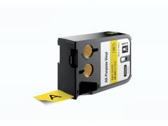 Labeltape DYMO XTL 24mmx7m sort p&aring; gul vinyl universal