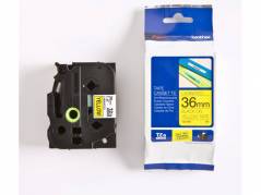 Labeltape Brother TZe-661 36mmx8m sort p&aring; gul lamineret