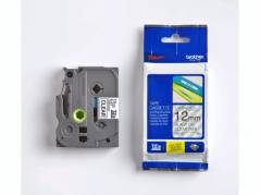 Labeltape Brother TZe131 12mmx8m sort p&aring; klar lamineret