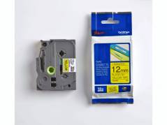 Labeltape Brother TZe631 12mmx8m sort p&aring; gul lamineret