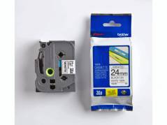 Labeltape Brother TZe-251 24mmx8m sort p&aring; hvid lamineret