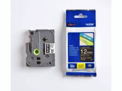 Labeltape Brother TZe335 12mmx8m hvid p&aring; sort lamineret