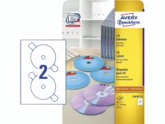 CD labels Avery laser &Oslash;117mm 2stk/ark 25ark/pak L7676