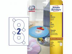 CD-labels Avery laser/inkjet &Oslash;117mm 50stk/pak L6043-25