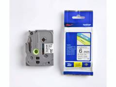 Labeltape Brother TZe-211 6mmx8m sort p&aring; hvid lamineret