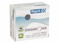 H&aelig;fteklamme Rapid Stand. 24/6 galvaniserede 5000stk/pak