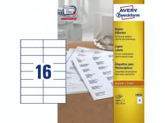 Kopietiket 37x105mm 16/ark 100ark/pak 18034