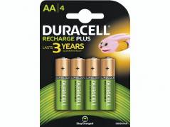 Batteri Duracell genopladelig AA 1300mAh 4stk/pak