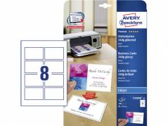Visitkort Avery inkjet hvid blank 240g 200/pak C32028-25