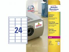 Laseretiket Avery ekstra kl&aelig;b hvid 63,5x33,9mm L6141-20