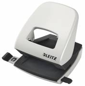 Hulapparat Leitz gr&aring; 2-huls m/skinne t/30ark 5008