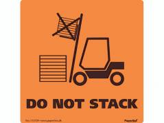 Etiketter Do not stack orange/ sort 100x100mm 250stk/rul