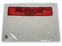 F&oslash;lgeseddellommer 165x122mm m/tryk f&oslash;lgeseddel 1000stk/kar