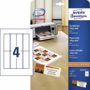 Bordkortetiket Avery 110x45mm 4stk/ark 25ark/pak