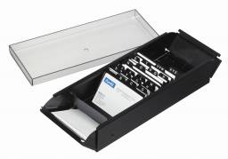 Visitkortkartotek Bantex t/600 kort metal m/r&oslash;gfarvet l&aring;g