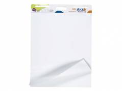 Flipoverpapir selvklæbende 72x62cm hvid 30ark/blk