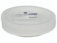 Tallerken pap Gastro-Line hvid 18cm 50stk/pak luksus m/PE bel&aelig;gning