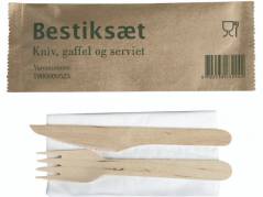 Bestiks&aelig;t 160mm birketr&aelig; m/kniv, gaffel,serviet 400s&aelig;t/pak