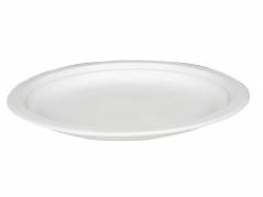 Tallerken sukkerr&oslash;r hvid &Oslash;23cm komposterbar 50stk/pak
