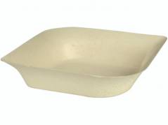 Tallerken sukkerr&oslash;r/bambus dyb 14x14x3cm brun 50stk/pak