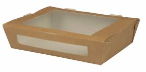 Take Away bakke 20x12x4,5cm 900ml brun m/rude 250stk/pak