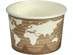 B&aelig;ger World Art 6cm &Oslash;7,7cm brun PLA/pap 8oz 235ml 50stk/pak
