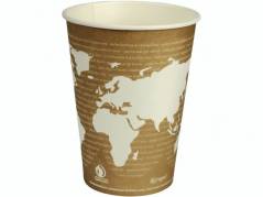 B&aelig;ger World Art 14,7cm &Oslash;11,45cm brun PLA/pap 32oz 940ml 25stk/pak
