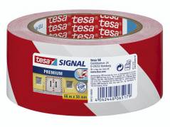Tape tesa advarselstape PVC 50mmx66m rød/hvid