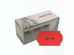 Etiket Meto 32x19mm neon r&oslash;d permanent lim 2 1000stk/rul