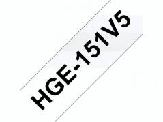 Labeltape Brother HGe-151V5 24mmx8m sort p&aring; klar 5stk/pak