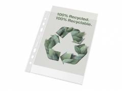 Plastlomme Esselte Recycled A5 70my m. pr&aelig;g 100stk/pak