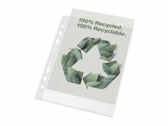 Plastlomme Esselte Recycled A4 100my m. pr&aelig;g 50stk/pak