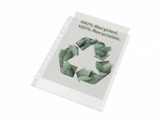 Plastlomme Esselte Recycled A4+ 100my m. pr&aelig;g 100stk/pak