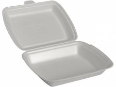 Termoboks Abena Gastro 1-rums m/h&aelig;ngslet l&aring;g hvid XPS 24x20x7cm 125stk/pak