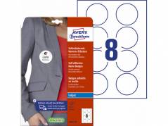 Navneskilt Avery selvkl&aelig;bende &Oslash;65mm 160stk/pak inkjet