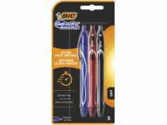 Gelpen Bic GelO Quick Dry bl&aring;/sort/r&oslash;d 3stk/pak