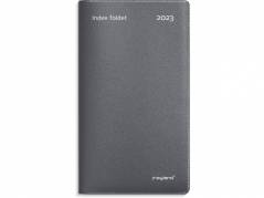 Index Planner PP grå foldet 8,8x16,6cm 2023 0810 00