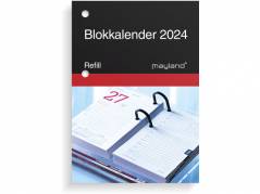 Blokkalender Refill m/huller 8x11,5cm 2024 1400 00