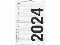 Familiekalender Black & White 3 kolonner 2024 0665 20