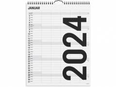 Familiekalender Black & White 5 kolonner 2024 0665 50