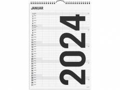 Familiekalender Black and white 7 kolonner 2024 0665 60