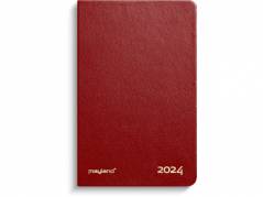 Lommekalender kunstskind rød 7x10,9cm tværf 24 1620 30