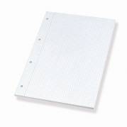 Standardblok u/omslag A4 kvadreret m/4 huller