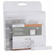 Navneskilte 30x70 mm m/nål sikkerhedsnål & papindlæg hvid 