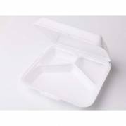 Skumbakke hvid 3-rums m/låg 240x215x70mm 300stk/pak