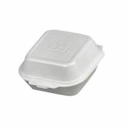 Burgeræske skum lille m/låg 120x120x74mm 500Sstk/pak